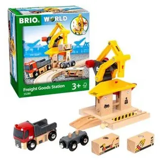 BRIO Spielzeugeisenbahn-Zubehör World 33280, Frachtverladestation, Holz/Kunststoff, 6-teilig