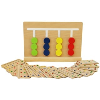 Toys of Wood Oxford Sortierspiel Holz für Kinder ab 3 Jahren - Farben nach vorgegebenen Mustern sortieren - Gehirntraining und Geschicklichkeitsspiel - Montessori Holzspielzeug