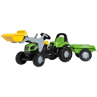 Rolly Toys® Trettraktor rollyKid Deutz-Fahr 5115 G TB mit Anhänger und Frontlader, gruen