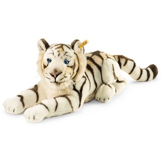 Steiff Bharat Tiger - 43 cm - Plüschtiger liegend - Kuscheltier für Kinder - weich & waschbar - weiß (066153)