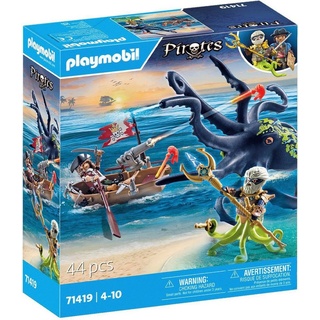 Playmobil® Konstruktions-Spielset Kampf gegen den Riesenoktopus (71419), Pirates, (44 St), Made in Europe bunt