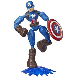 Hasbro Marvel Avengers Bend und Flex Action-Figur, 15 cm große Biegbare Captain America Figur, enthält ein Effekt-Accessoire, für Kinder ab 6 Jahren