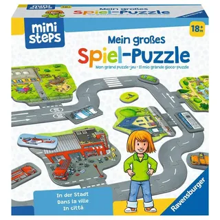 Ravensburger ministeps 04192 Mein großes Spiel-Puzzle: In der Stadt, Bodenpuzzle mit vielen kreativen Spielmöglichkeiten, Spielzeug ab 18 Monate