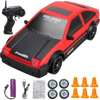 1/24 2,4G 4WD Drift RC Auto On-Road Fahrzeuge RTR-Modell Ferngesteuerte Auto, Rot