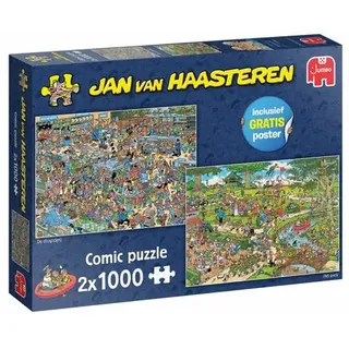 Jumbo Spiele 1119800313 Jan van Haasteren - The Park & The Pharmacy 2x1000 Teile Puzzle