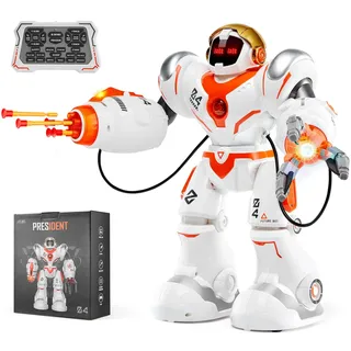 VEVOR RC-Roboter Spielzeug für Kinder, programmierbarer ferngesteuerter Smart-Roboter mit Kampfmodus und Kugeln, interaktiver laufender und tanzender Roboter für Kinder ab 3 Jahren, 300 x 135 x 355 mm