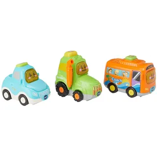 VTech 242173 Toddler Toot-Toot Set With 3 Construction Vehicles with Sounds (English Version) 12+ Mo