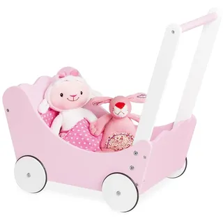 Puppenwagen 'Jasmin' komplett, 4-teilig, von Pinolino, Puppenspielzeug, rosa