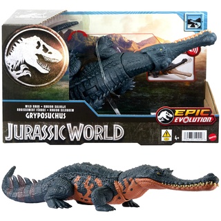 JURASSIC WORLD Wild Roar Gryposuchus - Spielzeug mit Angriffbewegung-Bewegung und Brüllgeräusch, kompatibel mit Jurassic World Play-App, für Kinder ab 4 Jahren, HTK71