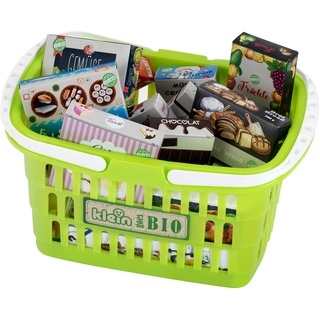 Klein Theo 7606 goes Bio – Einkaufskorb | Gefüllter Korb mit Zubehör-Schachteln für Milch, Müsli und vieles mehr | Spielzeug für Kinder ab 2 Jahren