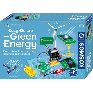 KOSMOS 620684 Easy Elektro Green Energy, Erneuerbare Energie erzeugen speichern und einsetzen, Amazon Exclusive, Experimentierkasten für Kinder ab 8-12 Jahre zu Strom Erzeugung