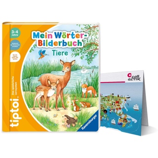 tiptoi Ravensburger Buch Wörterbilderbuch - Mein Wörter Bilderbuch Tiere + Kinder Wimmel Weltkarte - Länder, Tiere, Kontinente | ab 3 Jahre