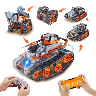 VEVOR STEM Bauspielzeug Kinder 5 in 1 App & Fernbedienung Auto/Roboter 554 PCS