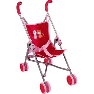 HABA 303815 - Puppenbuggy Jule , Handlicher Buggy mit Anschnallgurt , Lässt sich schnell zusammenklappen und platzsparend verstauen