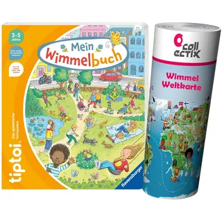 Ravensburger tiptoi ® Mein großes Wimmelbuch + Kinder Wimmel-Weltkarte - Länder, Tiere, Kontinente