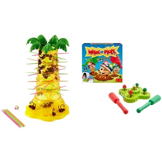 Mattel Games 52563 S.O.S. Affenalarm Kinderspiel + Hau den Maulwurf! Kinderspiel mit Hämmern, Lichtern und Geräuschen