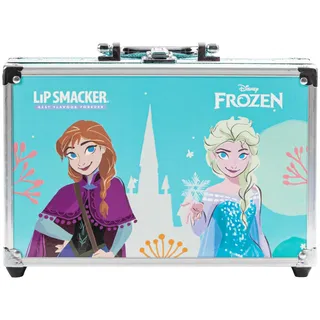 Lip Smacker Frozen Traincase, Frozen Schminkkoffer für Kinder, 40+ Make-up Produkte für Gesicht, Lippen und Nägel, Inklusive Beautyzubehör für Haare und Make-up