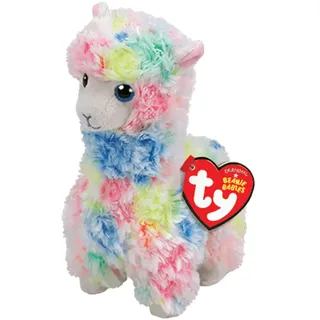 TY T41217 Lola, Lama bunt 15cm Beanie Babies, Mehrfarbig