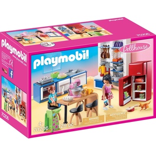 Playmobil® Konstruktions-Spielset Familienküche (70206), Dollhouse, (129 St), Made in Germany bunt