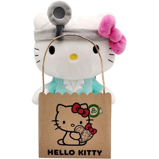 Hello Kitty Doctor Eco Plush 24 cm in wiederverwendbarem Kartontäschchen - der Plüsch ist aus 100% aus PET Flaschen recyceltem Material