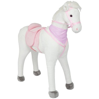Pink Papaya Stehpferd Spielpferd für Kinder zum Reiten 105 cm, Pferd zum Reiten für Kinder weiß