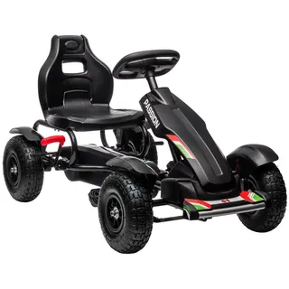 HOMCOM Go-Kart mit verstellbarem Sitz und Handbremse schwarz 121L x 58B x 61H cm