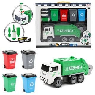 Toi-Toys Spielzeug-LKW Müllwagen Müllauto LKW zum Bauen