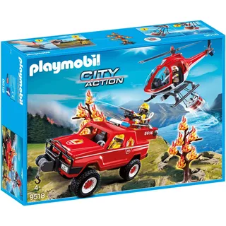 PLAYMOBIL City Action seltenes Set Feuerwehr-Waldbrandeinsatz, Exklusiv 2018