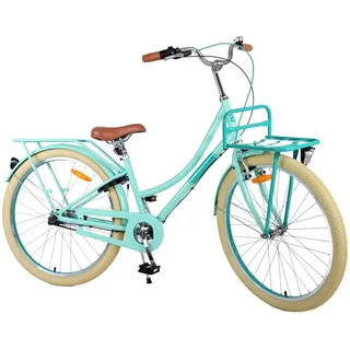 TPFSports Kinderfahrrad Volare Excellent 26 Zoll mit Rücktritt + Handbremse, 3 Gang, (Mädchen Fahrrad - Rutschfeste Sicherheitsgriffe), Kinder Fahrrad 26 Zoll mit Ständer Laufrad Mädchen Kinderrad grün