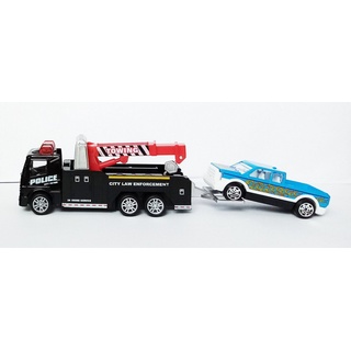 Toi-Toys Modellauto »ABSCHLEPPWAGEN + Auto mit Rüchzug 56 (Abschleppwagen mit Auto)«, Modellauto Modell Laster Truck Spielzeugauto Spielzeug