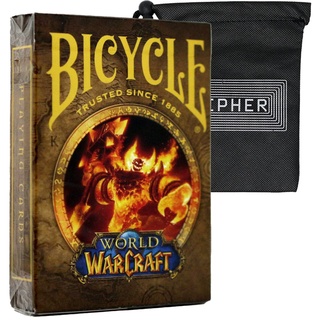 Bicycle World of Warcraft Spielkarten – Offizielles Custom WoW Poker Deck – Inklusive Chiffre Spielkarten Tasche (Gelb)