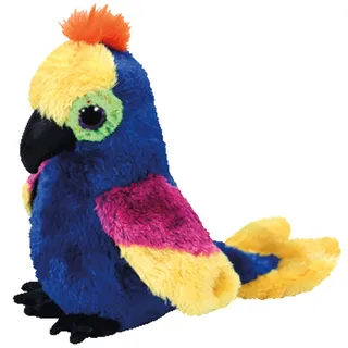 TY Parrot 36885 Wynnie, Papagei 15cm, mit Glitzeraugen, Beanie Boo's, Mehrfarbig