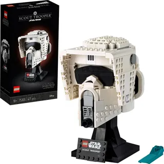 LEGO 75305 Star Wars Scout Trooper Helm Bauset für Erwachsene, Deko, Geschenkidee, Modell zum Bauen und Ausstellen - Weiß/Schwarz