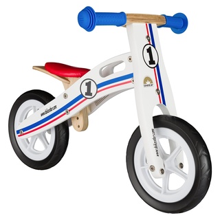BIKESTAR Kinderlaufrad Lauflernrad Kinderrad für Jungen und Mädchen ab 2-3 Jahre | 10 Zoll Kinder Laufrad Holz | Weiß Blau Rot | Risikofrei Testen