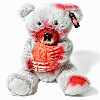 Zombie Teddy Original XXL 50cm Halloween Teddybär Horror-Bär Der Gruselige Kuschelbär für alle Splatter & Horror Fans (Herz)