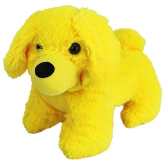 BEMIRO Tierkuscheltier Bunter Plüsch Hund stehend farbig sortiert - ca. 23 cm gelb