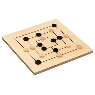 3295 - Mühle, Standard, Brettspiel aus Holz, 1-2 Spieler, ab 8 Jahren