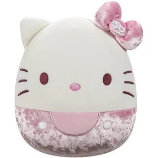 Squishmallows SQSN00921 - Hello Kitty mit Samt 20 cm, 50 Jähriges Jubiläum, offizielles Jazwares Plüsch