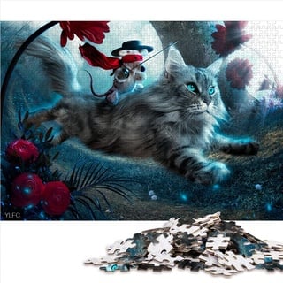 1000-teiliges Puzzle-Spiel Katze Puzzles für Erwachsene Holzpuzzles Herausfordernd zu vervollständigen, Aber lustig und humorvoll (Größe 50 x 75 cm)