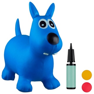 relaxdays Hüpftier Hüpftier Hund, Blau blau|schwarz