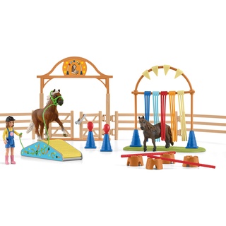 schleich FARM WORLD 42481 Bauernhof Pony Trainings-Set mit Pferd, Trainer und Zubehör - 41-Teiliges Tiere Spielzeug-Set, Bauernhof Spielzeug für Jungen und Mädchen ab 3 Jahren