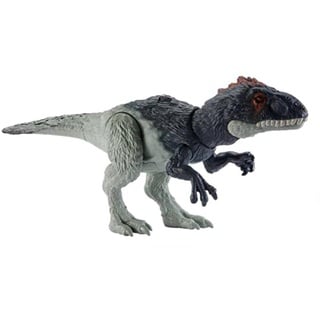 JURASSIC WORLD Wild Roar Eocarcharia - Mittelgroße Dinosaurier-Spielzeugfigur mit Brüllgeräuschen, spezifischer Angriffsbewegung und AR-Erlebnis, für Kinder ab 4 Jahren, HLP17