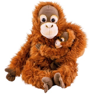 Teddys Rothenburg Kuscheltier Orang Utan AFFE mit Baby 28 cm sitzend Plüschtier by Uni-Toys