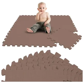 LittleTom Puzzlematte 9 Teile Baby Kinder Puzzlematte ab Null 30x30 cm, Baby Kinder Puzzlematte braun braun