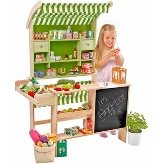 Kaufladen TANNER "Großer Biomarkt" Kaufläden grün (natur, grün, weiß) Kinder Kaufladen Zubehör
