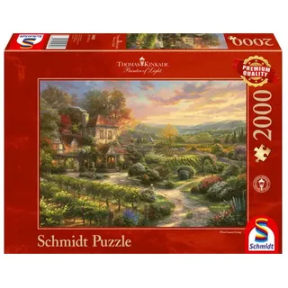 Schmidt Spiele - Erwachsenenpuzzle - In den Weinbergen, Thomas Kinkade, 2000 Teile