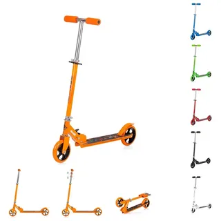 Chipolino Kinderroller Sharky klappbar PolyurethanRäder ABEC-7 Lager Bremse verstellbar orange - Orange