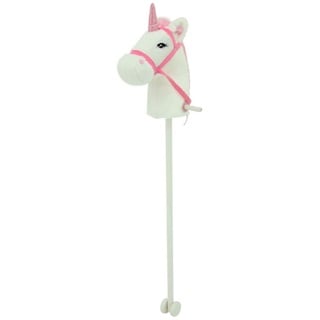 Sweety Toys 10554 Einhorn Steckenpferd Weiss mit Funktion Gewieher und Galoppgeräusch