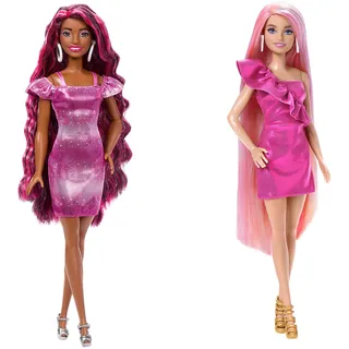 Barbie Mattel HKT95 Puppe Totally Hair 2, extra langes Haar, 21 cm, mit Zubehör, Verschiedene Modelle