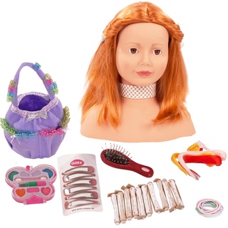 Götz 1192054 Haarwerk mit roten Haaren und braunen Augen - 28 cm hoher Frisierkopf- und Schminkkopf in 57-teiligen Set - geeignet für Mädchen ab 3 Jahren